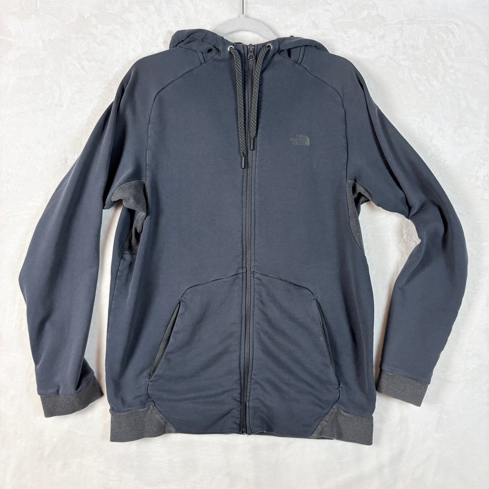 The North Face FlashDry Hoodie Mens Large Grey Good Full Zip Performance Jacket